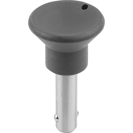 Locking Pin With Mushroom Grip, W. Axial Lock, D1=10 L=40, Thermoplastic, Comp:Stainless Steel
